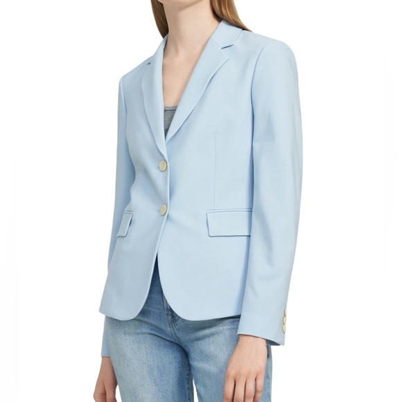 Theory Women's Stretch Wool Carissa Blazer in Sky Blue Size 4 - Picture 1 of 10